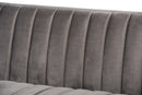 Benicia Gray Velvet Fabric Upholstered Brushed Gold Finished Sofa Baxton
