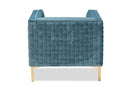 Arne Light Blue Velvet Fabric Upholstered Gold Finished Armchair Baxton