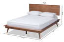 Hillary Walnut Brown Queen Size Platform Bed Baxton