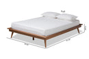 Hillary Walnut Brown King Size Platform Bed w/Angled legs Baxton