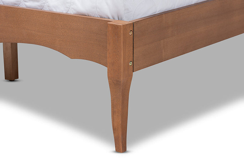 Corinne Ash Wanut and Synthetic Rattan King Size Platform Bed Baxton