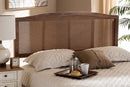 Corinne Ash Wanut and Synthetic Rattan Full Size Headboard Baxton