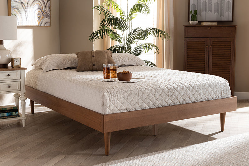 Sedona Mid-Century Modern Ash Wanut Finished Queen Size Wood Bed