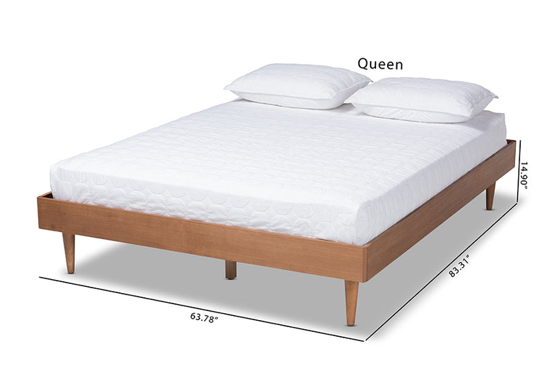 Sedona Mid-Century Modern Ash Wanut Finished Queen Size Wood Bed