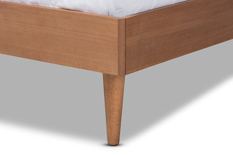 Sedona Ash Wanut and Synthetic Rattan Full Platform Bed w/Wrap-Around Headboard Baxton