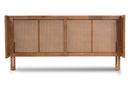 Sedona Ash Wanut and Synthetic Rattan Full Size Wrap-Around Headboard Baxton