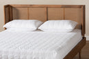 Sedona Ash Wanut and Synthetic Rattan Queen Size Wrap-Around Headboard Baxton