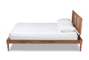 Coronado Ash Wanut and Synthetic Rattan King Size Platform Bed Baxton