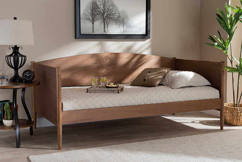 Veruca Mid-Century Modern Ash Wanut Finished Wood Daybed 