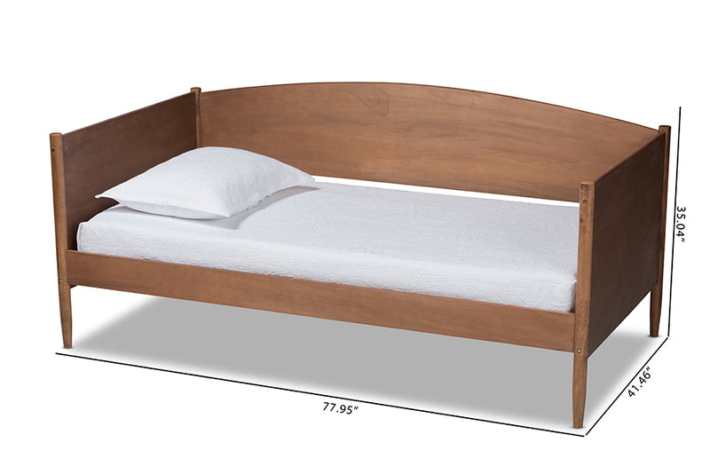 Veruca Mid-Century Modern Ash Wanut Finished Wood Daybed