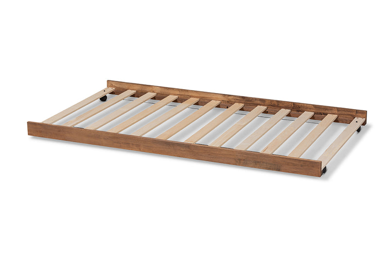 Veruca Modern and Contemporary Ash Walnut Finished Twin Size Trundle Bed