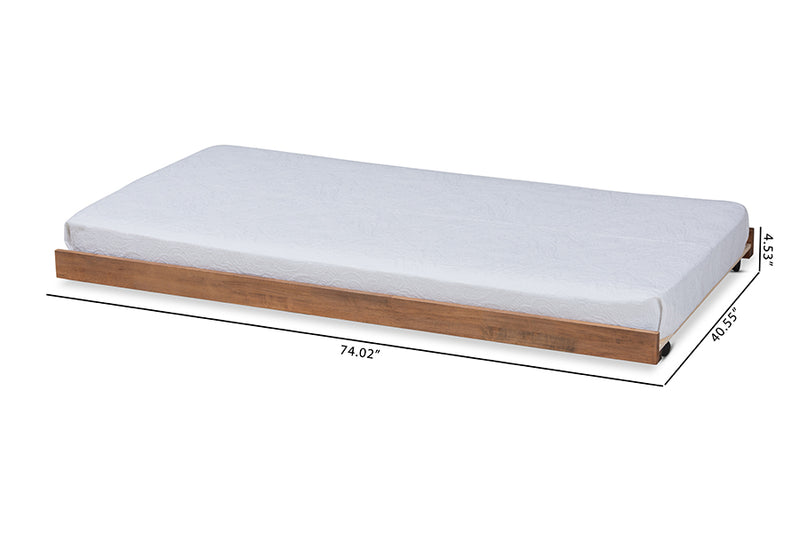 Veruca Modern and Contemporary Ash Walnut Finished Twin Size Trundle Bed