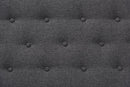 Aurora Dark Gray Fabric Upholstered Walnut Finished Bench Baxton