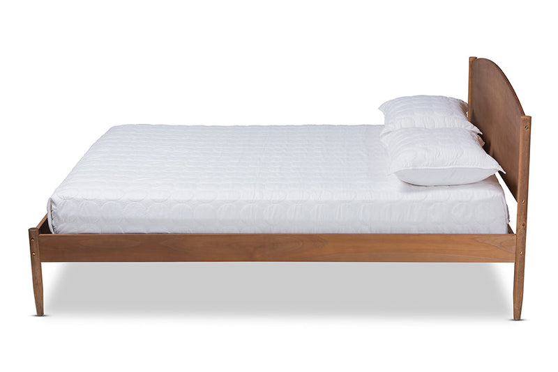 Faron Ash Wanut Finished King Size Wood Platform Bed Baxton