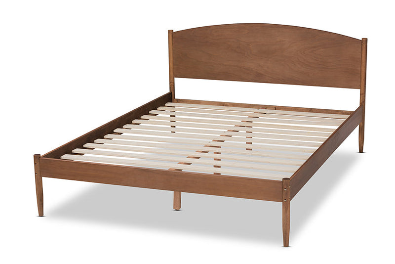 Faron Ash Wanut Finished King Size Wood Platform Bed Baxton