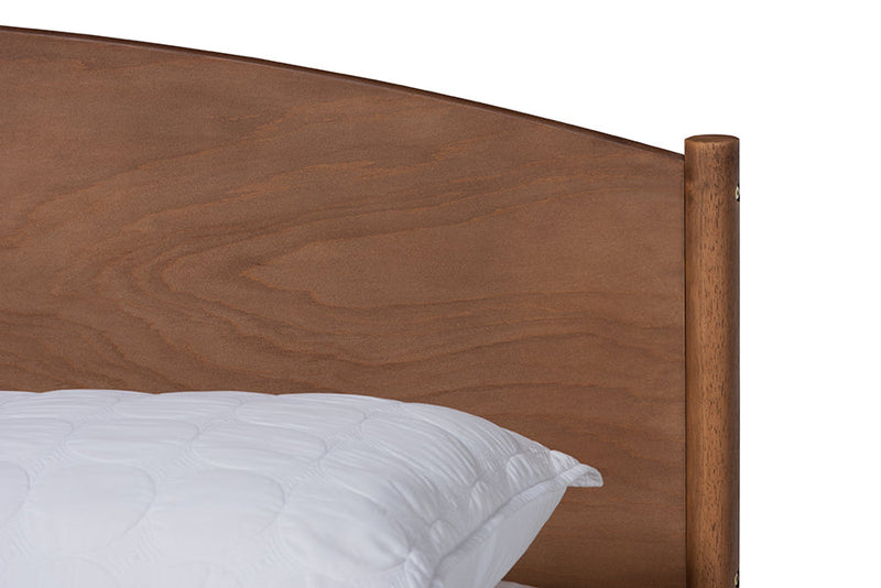 Faron Ash Wanut Finished King Size Wood Platform Bed Baxton