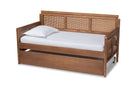 Cambridge Ash Wanut and Synthetic Rattan Daybed w/Trundle Baxton