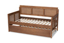Cambridge Ash Wanut and Synthetic Rattan Daybed w/Trundle Baxton