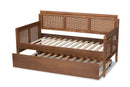 Cambridge Ash Wanut and Synthetic Rattan Daybed w/Trundle Baxton