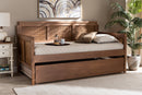 Cambridge Ash Wanut and Synthetic Rattan Daybed w/Trundle Baxton