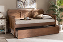Cambridge Ash Wanut and Synthetic Rattan Daybed w/Trundle Baxton