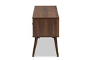 Acerra Walnut Brown Finished 2-Door Wood TV Stand Baxton