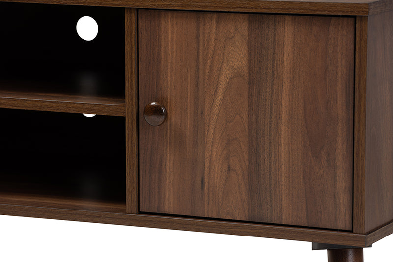 Acerra Mid-Century Modern Walnut Brown Finished 2-Door Wood TV Stand