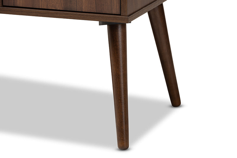 Acerra Mid-Century Modern Walnut Brown Finished 2-Door Wood TV Stand