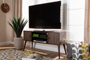 Acerra Walnut Brown Finished 2-Door Wood TV Stand Baxton