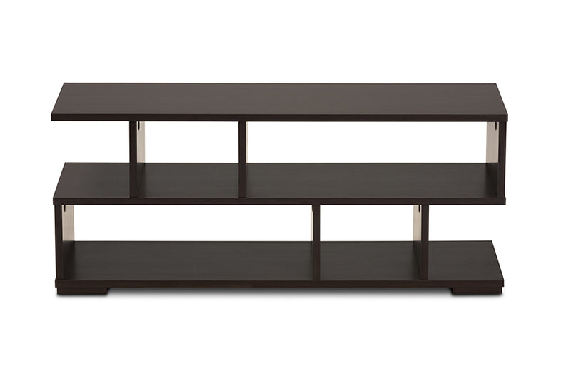 Aurora Modern and Contemporary Dark Brown Finished Wood TV Stand