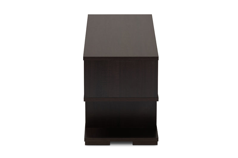 Aurora Modern and Contemporary Dark Brown Finished Wood TV Stand