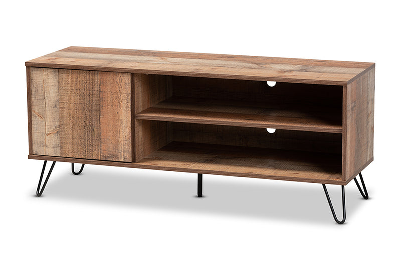 Nenet Modern and Contemporary Rustic Oak Finished 1-Door Wood TV Stand