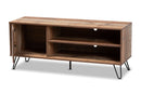 Nenet Rustic Oak Finished 1-Door Wood TV Stand Baxton