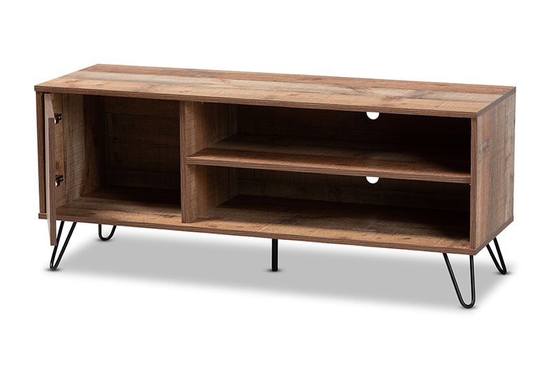 Nenet Modern and Contemporary Rustic Oak Finished 1-Door Wood TV Stand