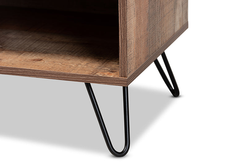 Nenet Modern and Contemporary Rustic Oak Finished 1-Door Wood TV Stand