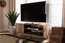 Nenet Rustic Oak Finished 1-Door Wood TV Stand Baxton