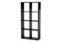 Jevenci Dark Brown Finished 8-Cube Multipurpose Storage Shelf Baxton