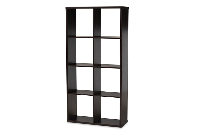 Jevenci Modern and Contemporary Dark Brown Finished 8-Cube Multipurpose Storage Shelf