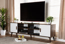 Rasa Two-Tone White and Walnut Finished 2-Door Wood TV Stand Baxton
