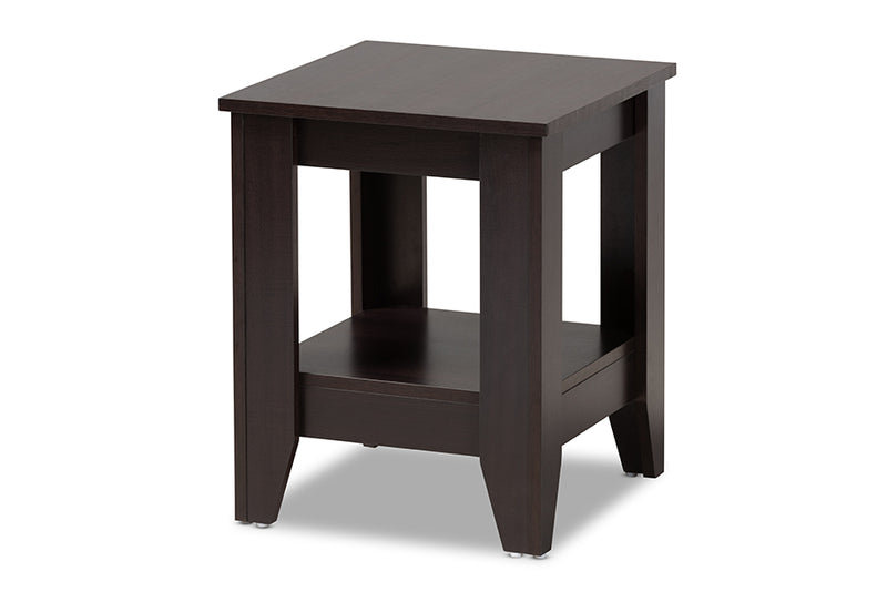 Esther Modern and Contemporary Dark Brown Finished Wood End Table