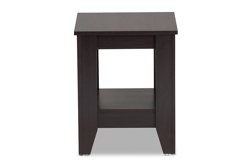 Esther Modern and Contemporary Dark Brown Finished Wood End Table