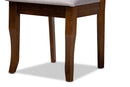 Meike Gray Fabric Upholstered Walnut Brown 4Pc Dining Chair Set Baxton