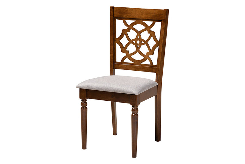 Westham Modern Gray and Walnut Brown Wood 5-Piece Dining Set Baxton