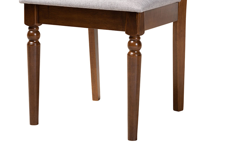 Westham Modern Gray and Walnut Brown Wood 5-Piece Dining Set Baxton