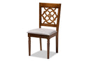 Garridan Gray Fabric Upholstered and Walnut Brown 4Pc Dining Chair Set Baxton