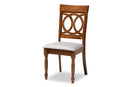 Felisa Gray Fabric Upholstered and Walnut Brown 4Pc Dining Chair Set Baxton