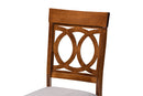Felisa Gray Fabric Upholstered and Walnut Brown 4Pc Dining Chair Set Baxton