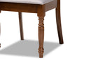 Felisa Gray Fabric Upholstered and Walnut Brown 4Pc Dining Chair Set Baxton
