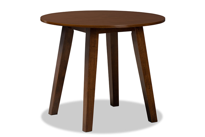 Sylvie Modern and Contemporary Gray Fabric Upholstered and Walnut Brown Finished Wood 5-Piece Dining Set
