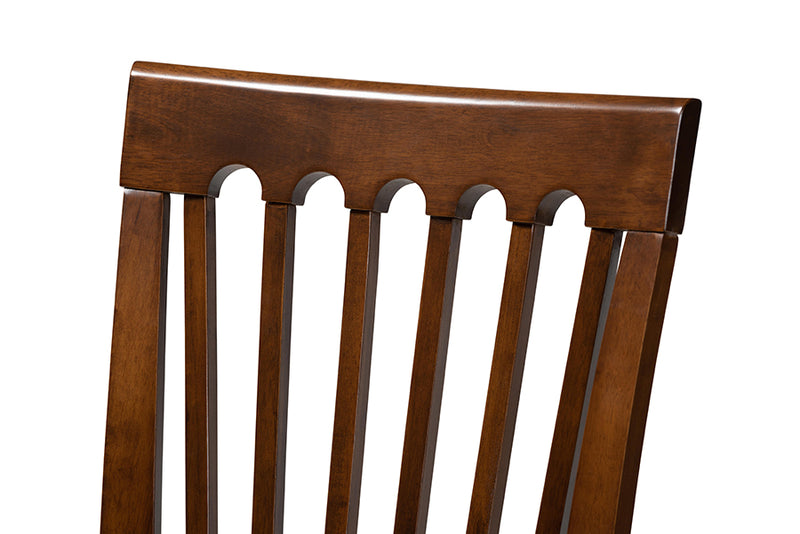 Tabitha Modern and Contemporary Gray Fabric Upholstered and Walnut Brown Finished Wood 5-Piece Dining Set